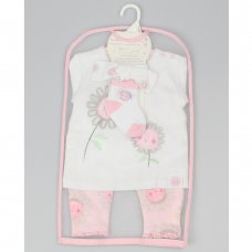 D12815: Baby Girls Daisy 4 Piece Outfit (0-6 Months)